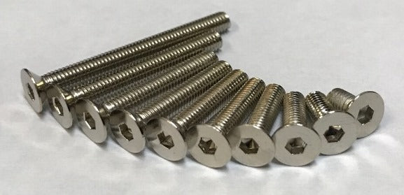 M3 Hexagonal Flat Head Screw Nickel Chrome