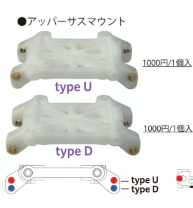 High-Rigidity Front Suspension Mounts (Upper/Lower) with Brass Sleeve for RDX