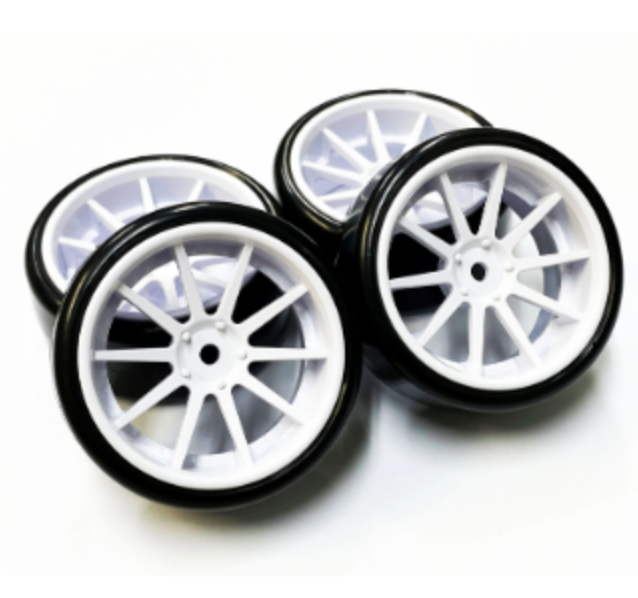 Pre-mounted drift tires (NF wheels, 3mm offset)